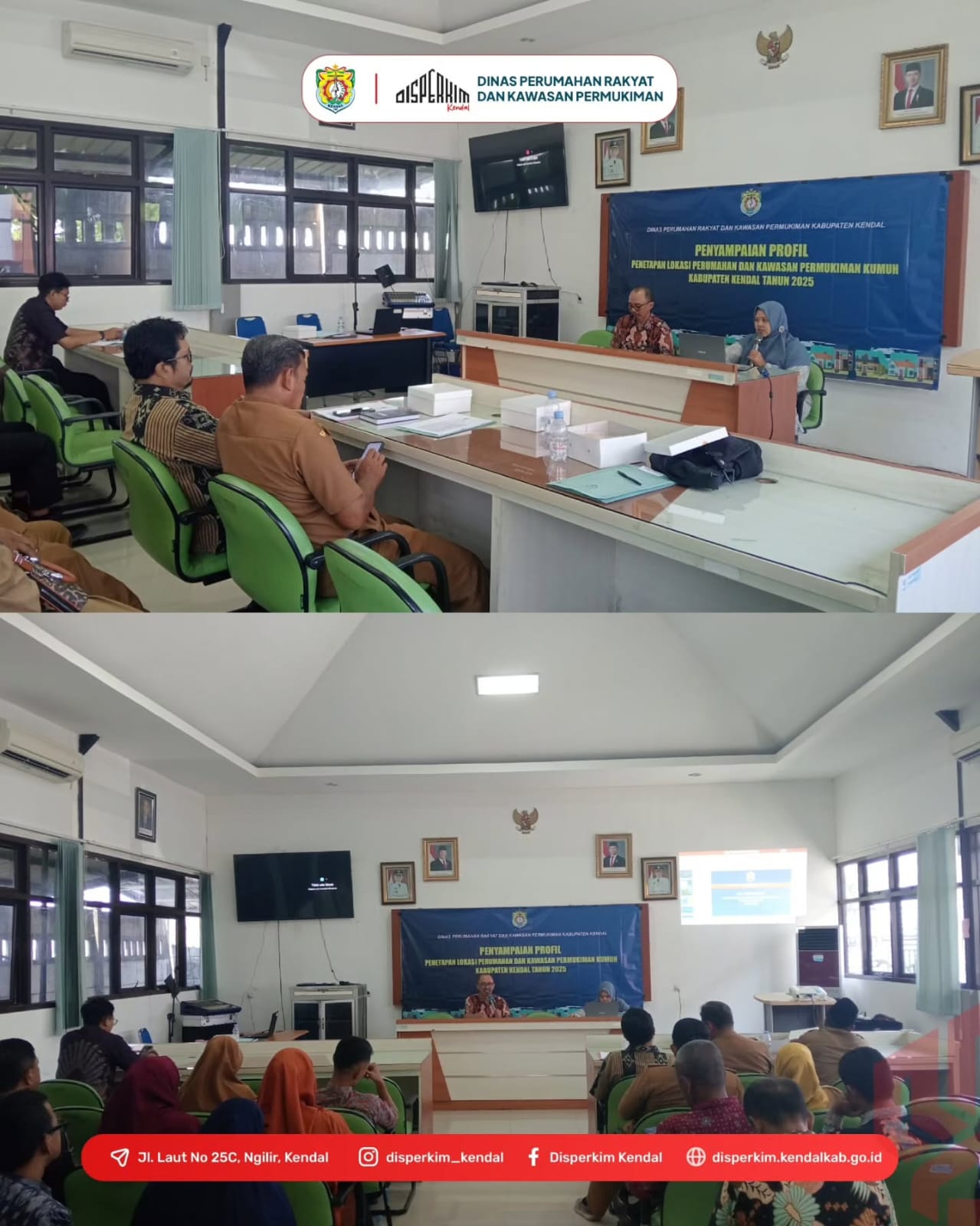 Disperkim mengadakan rapat penyampaian SK penetapan lokasi perumahan dan kawasan permukiman kumuh dan penyampaian profil permasalahan lokasi perumahan dan kawasan permukiman kumuh di Kabupaten Kendal